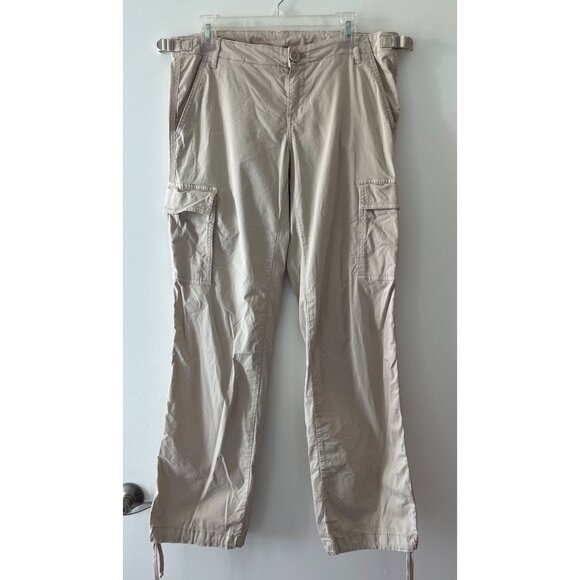 Tory Burch Chino‎ Cargo Pants Khaki Tan Ankle Toe Pockets Cotton Blend Size 30 - Picture 1 of 11